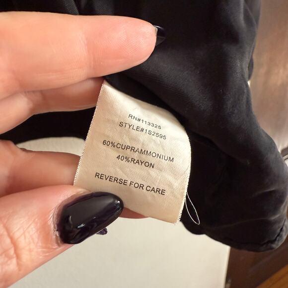 FREE PEOPLE | Black Cupro Open Front Kimono with Openwork Insets | One Size - Picture 6 of 6